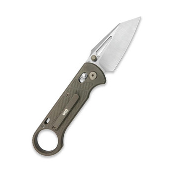 GEO Folding Knife Bronze Titanium Handle M390 Drop Point Plain Hand Rubbed Satin Stonewash Blade GEO2511C