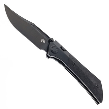 Gecko Dune Folding Knife Black Shred Carbon Fiber Handle M390 Bowie Plain Edge Black DLC Finish GCKW-Dune-A2 (pre-order)
