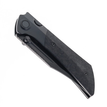Gecko Dune Folding Knife Black Shred Carbon Fiber Handle M390 Bowie Plain Edge Black DLC Finish GCKW-Dune-A2 (pre-order)