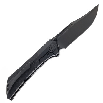 Gecko Dune Folding Knife Black Shred Carbon Fiber Handle M390 Bowie Plain Edge Black DLC Finish GCKW-Dune-A2 (pre-order)