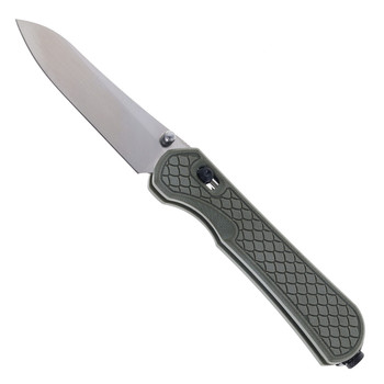 (Chipped Tip) Open Box/Returned Piratech Kraki Lite Folding Knife Green G10 Handle S30V Drop Point Plain Edge Satin Finish