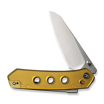 (Open Box) Returned Civivi Vision FG Folding Knife Polished Ultem Handle Nitro-V Reverse Tanto Plain Edge Satin Finish C22036-5