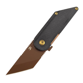 Kansept Folding Knife Black Micarta Handle 154CM Tanto Plain Edge Rose Gold Finish T2045A2