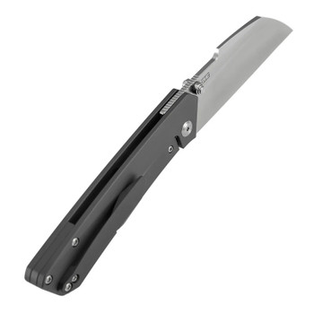 Kansept Contra Folding Knife Gray Titanium Handle S90V Sheepsfoot Plain Edge Satin Finish K1139A1