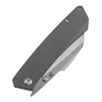 Kansept Contra Folding Knife Gray Titanium Handle S90V Sheepsfoot Plain Edge Satin Finish K1139A1