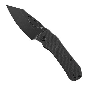 Tenable Loki Folding Knife Black Micarta Handle Nitro-V Wharncliffe Plain Edge Blackwash Finish B1058A1