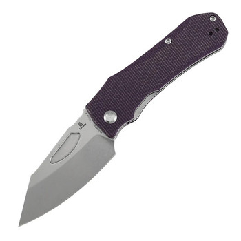 Tenable Loki Folding Knife Purple Micarta Handle Nitro-V Wharncliffe Plain Edge Stonewash Finish B1058A2