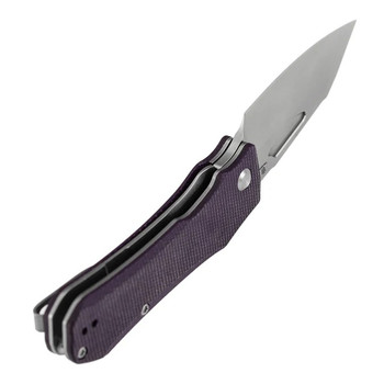 Tenable Loki Folding Knife Purple Micarta Handle Nitro-V Wharncliffe Plain Edge Stonewash Finish B1058A2