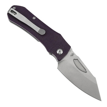 Tenable Loki Folding Knife Purple Micarta Handle Nitro-V Wharncliffe Plain Edge Stonewash Finish B1058A2