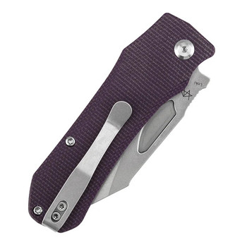 Tenable Loki Folding Knife Purple Micarta Handle Nitro-V Wharncliffe Plain Edge Stonewash Finish B1058A2