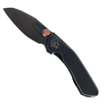Reate Knives VK-FROK Folding Knife Black PVD Titanium Handle 3.2" Satin Black DLC Elmax Blade