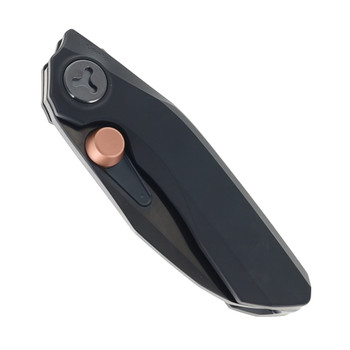 Reate Knives VK-FROK Folding Knife Black PVD Titanium Handle 3.2" Satin Black DLC Elmax Blade