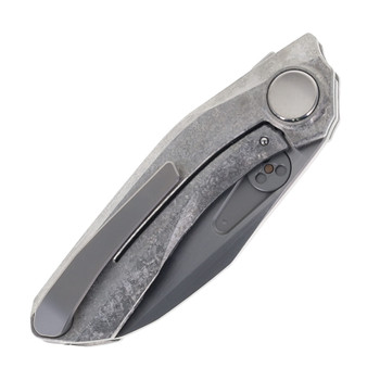 Reate Knives VK-FROK Folding Knife Crystalized Gray Titanium Handle 3.2" Hand Rubbed Elmax Blade