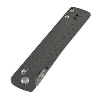 Tenable Anomaly Folding Knife Gray Aluminum Handle Nitro-V Tanto Plain Edge Stonewash Finish B2038V1