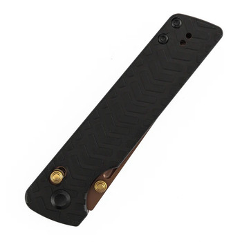 Tenable Anomaly Folding Knife Black Aluminum Handle Nitro-V Tanto Plain Rose Gold Blade B2038V2