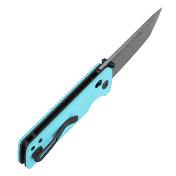 Tenable Anomaly Folding Knife Blue G10 Handle Damascus Tanto Plain Edge B2038V3