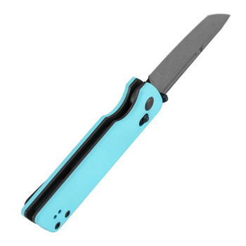 Tenable Anomaly Folding Knife Blue G10 Handle Damascus Tanto Plain Edge B2038V3