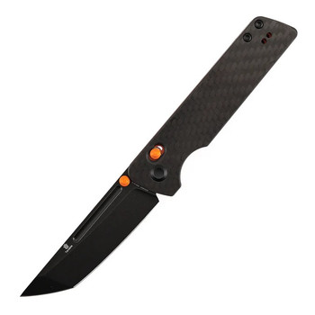 Tenable Anomaly Folding Knife Twill Carbon Fiber/G10 Handle Nitro-V Tanto Plain Blackwash Blade B2038V4