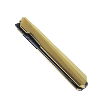 Remette Eligo Folding Knife Gold Titanium Handle M390 Tanto Plain Edge Black Titanium Plated Pearlescent Finish EGA3