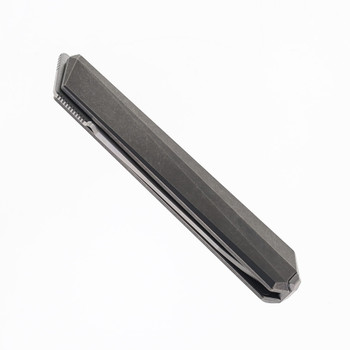 Remette Eligo Folding Knife Gray Titanium Handle M390 Tanto Plain Edge Pearlescent Finish EGB5