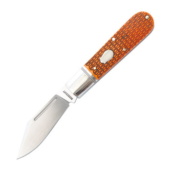 RoseCraft Blades Loosahatchie Jack Folding Knife Orage Dragon Scale Jigged Bone Handle 14C28N Clip Point Plain Edge Satin Finish RCT010-2026
