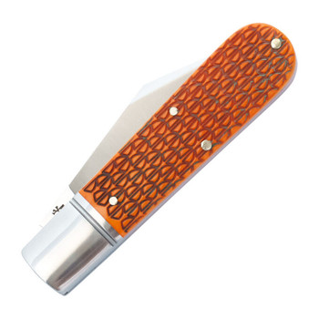 RoseCraft Blades Loosahatchie Jack Folding Knife Orage Dragon Scale Jigged Bone Handle 14C28N Clip Point Plain Edge Satin Finish RCT010-2026