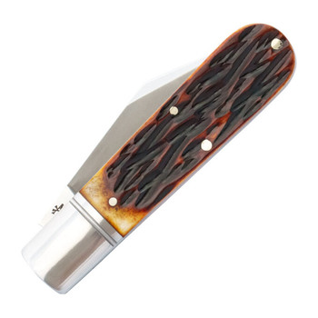 RoseCraft Blades Loosahatchie Jack Folding Knife Dapper Jigged Bone Handle 14C28N Clip Point Plain Edge Satin Finish RCT010-DJB