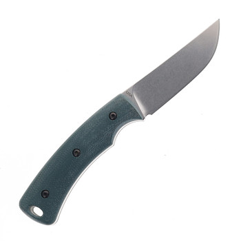 Three Rivers TagAlong Fixed Blade MagnaCut Blade Forest Green G10 Handle Taco Leather Sheath