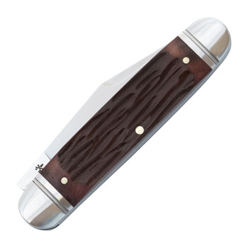 (Strong Pull) Open Box/Returned RoseCraft Birchfield Camp Slip Joint Jack Brown Jigged Bone 14C28N Stainless Steel Blade RCT034-BJB