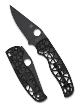 Spyderco Edgerati Compression Lock Folding Knife Aluminum Handle CPM S30V DLC Blade C266BKALBKP