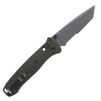 Benchmade Bailout Folding Knife Woodland Green Aluminum Handle CPM-M4 Partially Serrated Edge BM537SGY-1