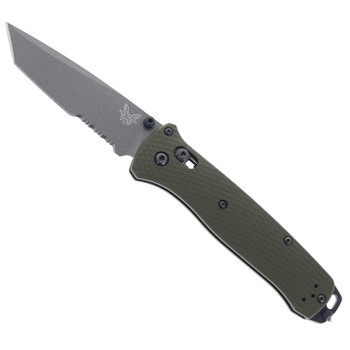 Benchmade Bailout Folding Knife Woodland Green Aluminum Handle CPM-M4 Partially Serrated Edge BM537SGY-1