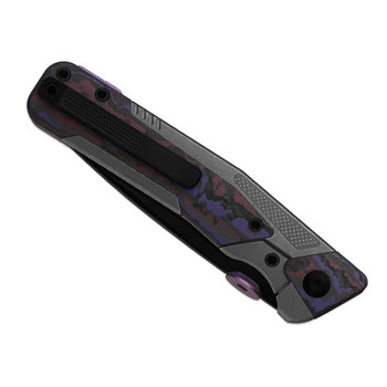 Kizer Sable Chief Folding Knife Titanium/FatCarbon Purple Haze Handle K390 Plain Edge Matte DLC Ultra Finish KI3745A2