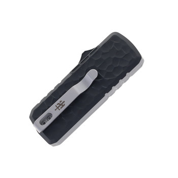 TacKnives Zipper OTF Utility Knife Black Aluminum Rock Grind Handle SK5 Razor Blade