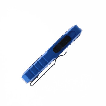 TacKnives Zipper OTF Utility Knife Blue Aluminum Rock Grind Handle SK5 Razor Blade