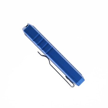 TacKnives Zipper OTF Utility Knife Blue Aluminum Rock Grind Handle SK5 Razor Blade