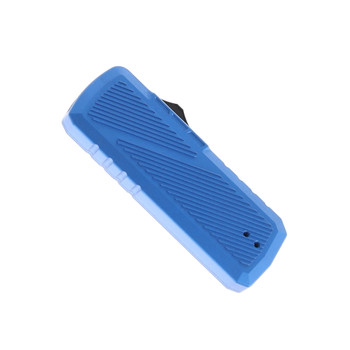 TacKnives Zipper OTF Utility Knife Blue Aluminum Rock Grind Handle SK5 Razor Blade
