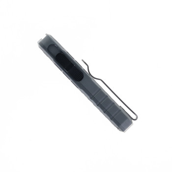 TacKnives Zipper OTF Utility Knife Grey Aluminum Rock Grind Handle SK5 Razor Blade
