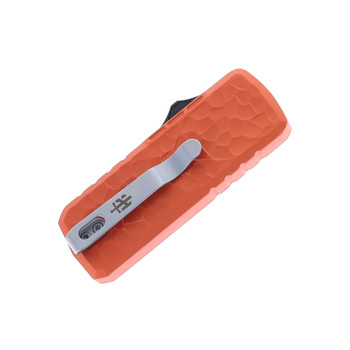 TacKnives Zipper OTF Utility Knife Orange Aluminum Rock Grind Handle SK5 Razor Blade