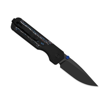 Kizer Militaw 315 Folding Knife Nebula Aluminum/FatCarbon Handle M390 Drop Point Plain Edge Satin Finish Ki3634.31BDA1