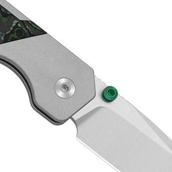 Kizer Militaw 315 Folding Knife Jungle Wear Aluminum/FatCarbon Handle M390 Drop Point Plain Edge Matte DLC Ultra Finish Ki3634.31BDA2