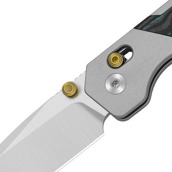 Kizer Militaw 315 Folding Knife Purple Haze Aluminum/FatCarbon Handle Elmax Drop Point Plain Edge Matte DLC Ultra Finish Ki3634.31CDA1