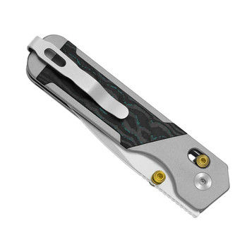 Kizer Militaw 315 Folding Knife Purple Haze Aluminum/FatCarbon Handle Elmax Drop Point Plain Edge Matte DLC Ultra Finish Ki3634.31CDA1