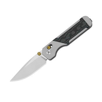Kizer Militaw 315 Folding Knife Purple Haze Aluminum/FatCarbon Handle Elmax Drop Point Plain Edge Matte DLC Ultra Finish Ki3634.31CDA1