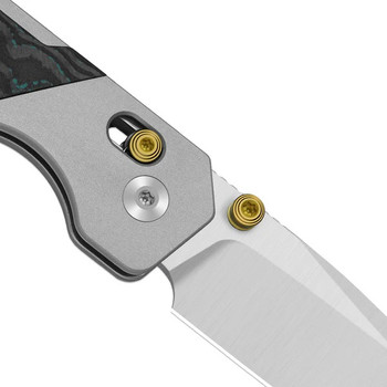 Kizer Militaw 315 Folding Knife Purple Haze Aluminum/FatCarbon Handle Elmax Drop Point Plain Edge Matte DLC Ultra Finish Ki3634.31CDA1