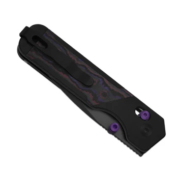 Kizer Militaw 315 Folding Knife Purple Haze Aluminum/FatCarbon Handle Elmax Drop Point Plain Edge Matte DLC Ultra Finish Ki3634.31CDA1