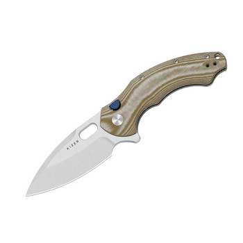 Kizer Militaw 315 Folding Knife Aluminum/Shipwreck CamoCarbon Handle Elmax Drop Point Plain Edge Satin Finish Ki3634.31CDA2
