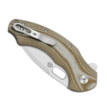 Kizer Militaw 315 Folding Knife Aluminum/Shipwreck CamoCarbon Handle Elmax Drop Point Plain Edge Satin Finish Ki3634.31CDA2