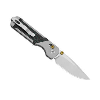 Kizer Militaw 315 Folding Knife Aluminum/Shipwreck CamoCarbon Handle Elmax Drop Point Plain Edge Satin Finish Ki3634.31CDA2