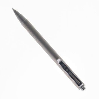 TwoSun Pen-57 Smooth Gray Titanium Slim 5.25" Push Button Ink Pen